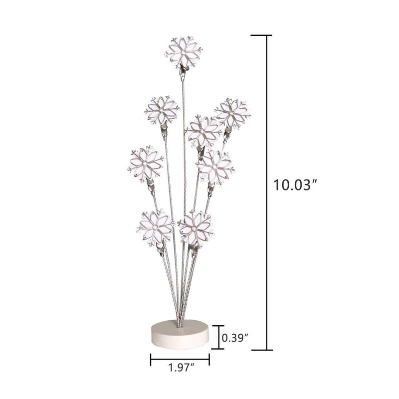 TFu 8-Branch Family Tree Picture Frame Holder, Card Photo Clips Holder Desk Stand for Memo Paper Note Photo Christmas Wedding Card Display (White Snowflake) - Image 2